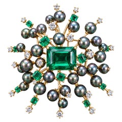 AtelierX Cosmic Cinema Smaragd-Diamant-Brosche, neues Design 2026