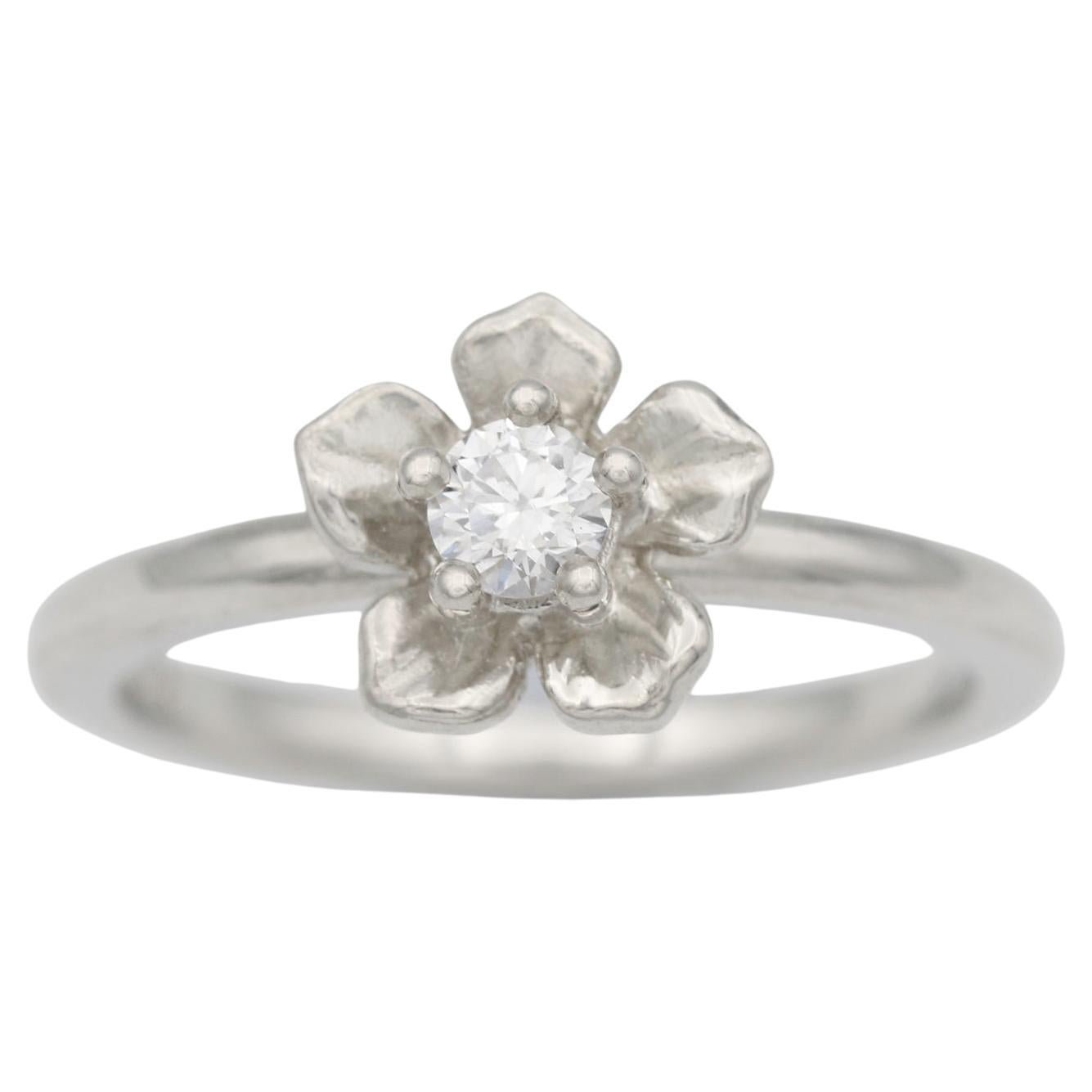 For Sale:  Forget Me Not Ring / 9ct White Gold, Diamond