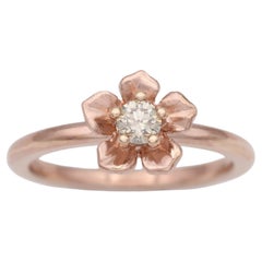 Forget Me Not Ring/ 9ct Rose Gold, Champagne Diamond