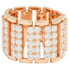 Italian Diamond Rose Gold Flexible Ring