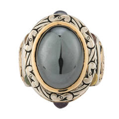 Cortona Hematite Sapphire Ring