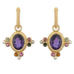 Amethyst Oval Charms and Hoops