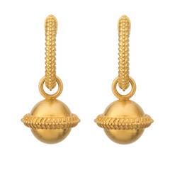 Golden Sphere Earring Charms and Hoops