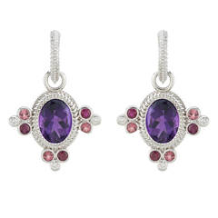 Amethyst Oval Charms and Hoops
