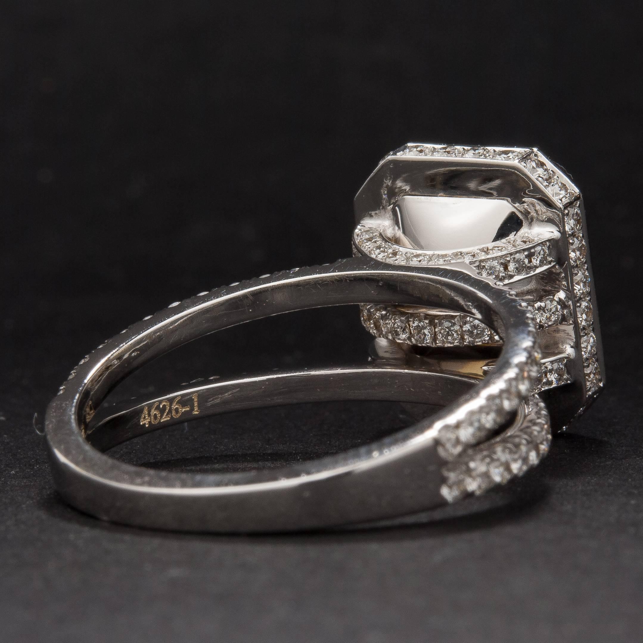 Women's 2.02ct Fancy Yellow Diamond Split-Shank Ring For Sale