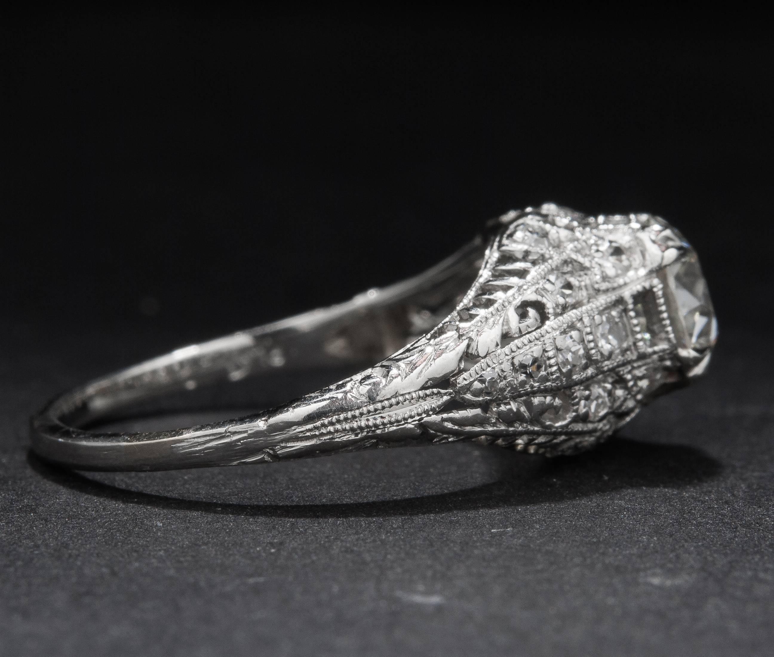 Women's 1.02ct Diamond Art Deco Ring For Sale