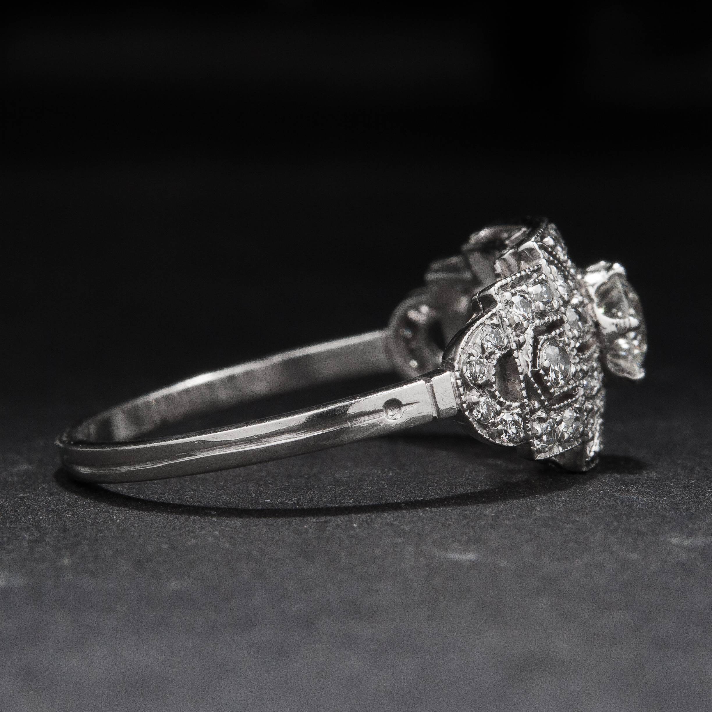 Women's .36ct Diamond Art Deco Style Ring For Sale