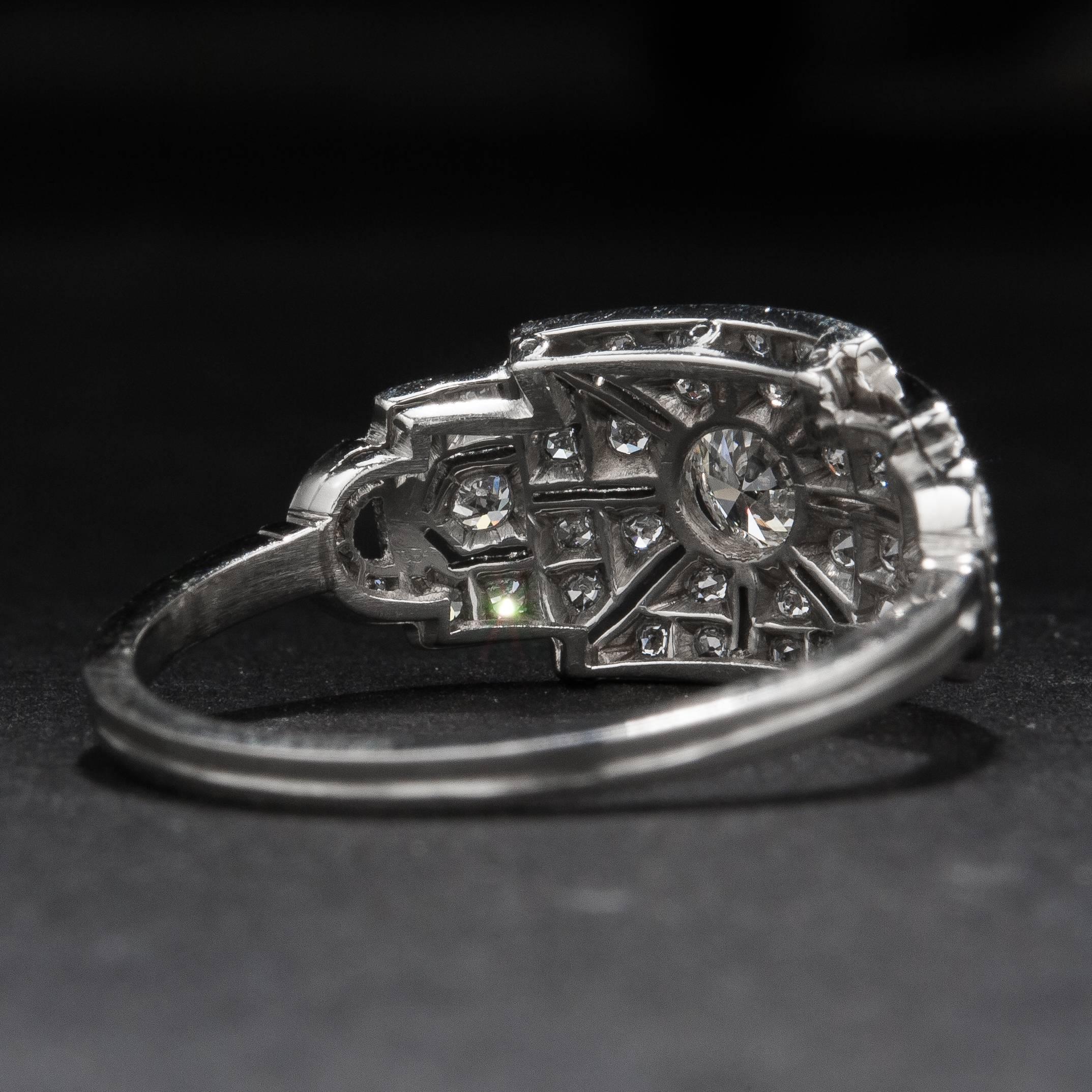 .36ct Diamond Art Deco Style Ring For Sale 1