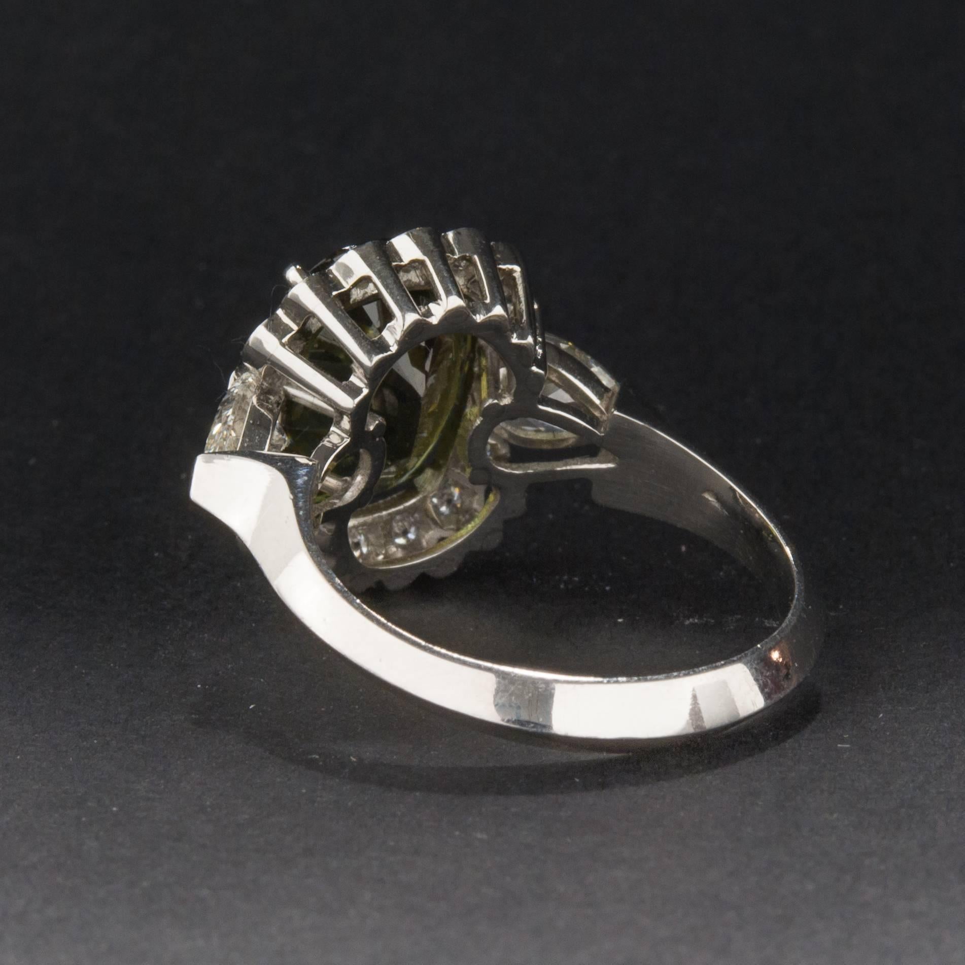Women's GIA Cert 5.10ct Alexandrite and Diamond Ring For Sale