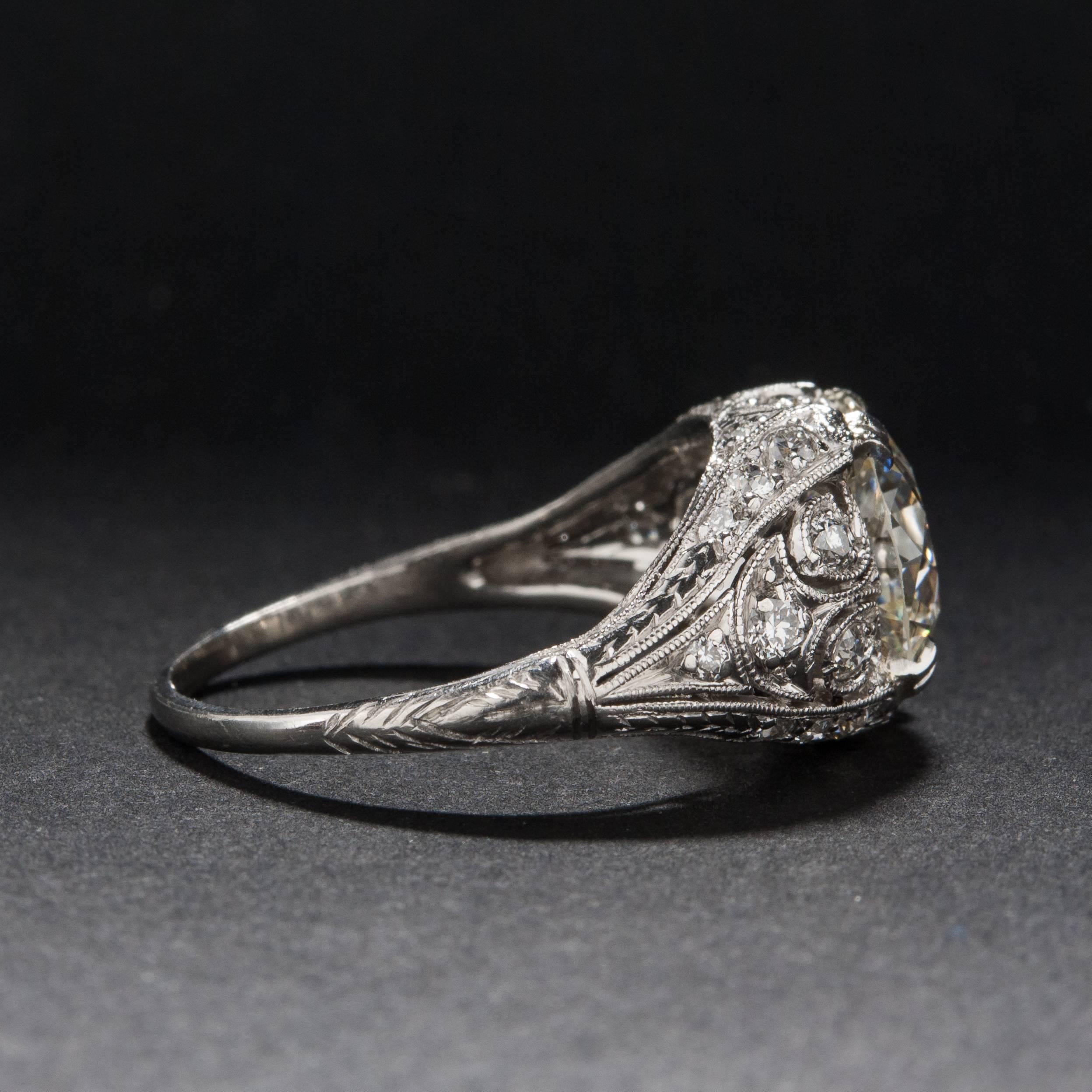 Women's 1910s Edwardian 2.42ct Diamond Ring For Sale