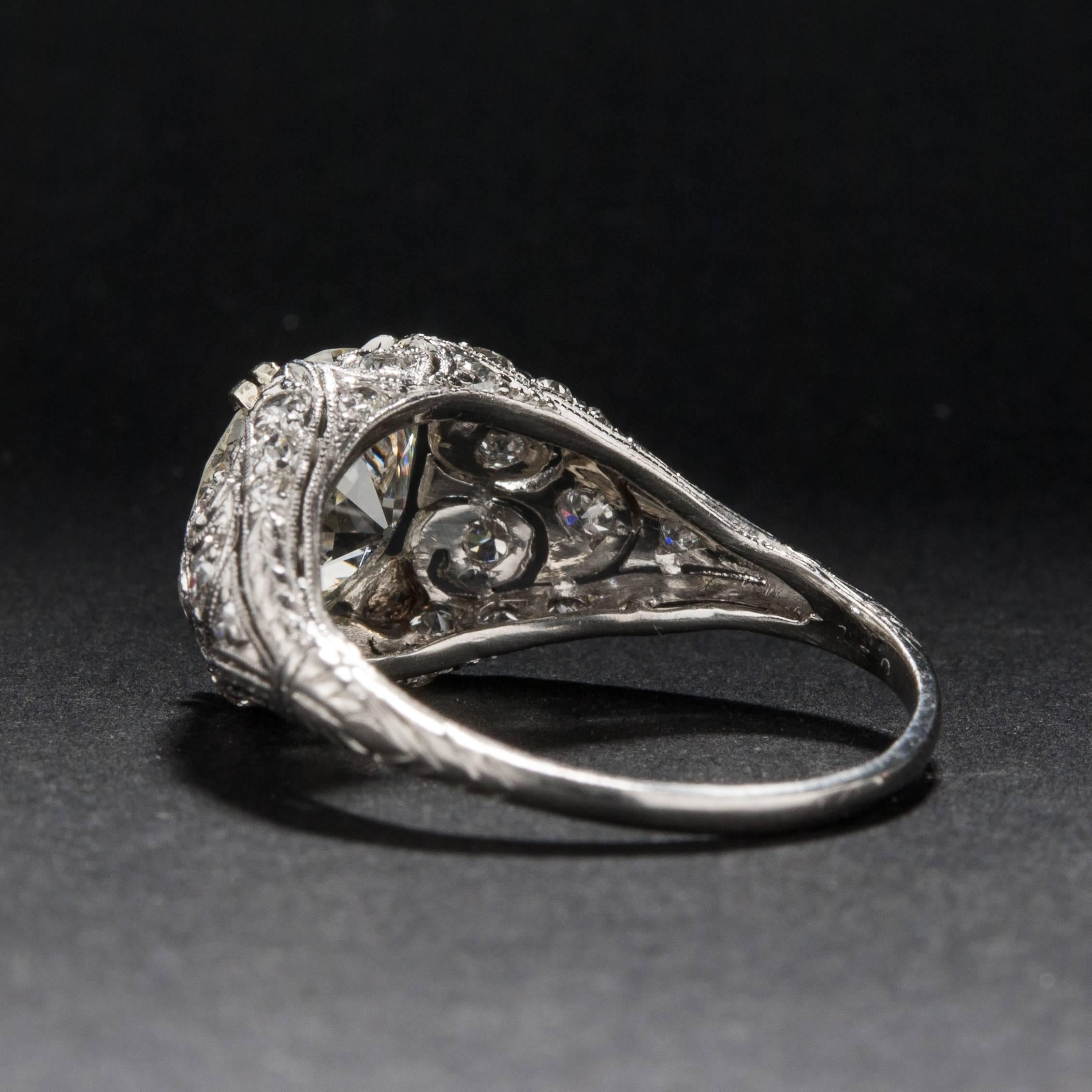 1910s Edwardian 2.42ct Diamond Ring For Sale 1