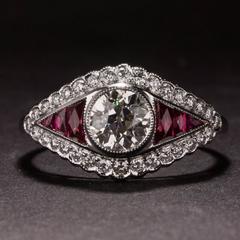 .76ct Diamond and Ruby Ring in Platinum