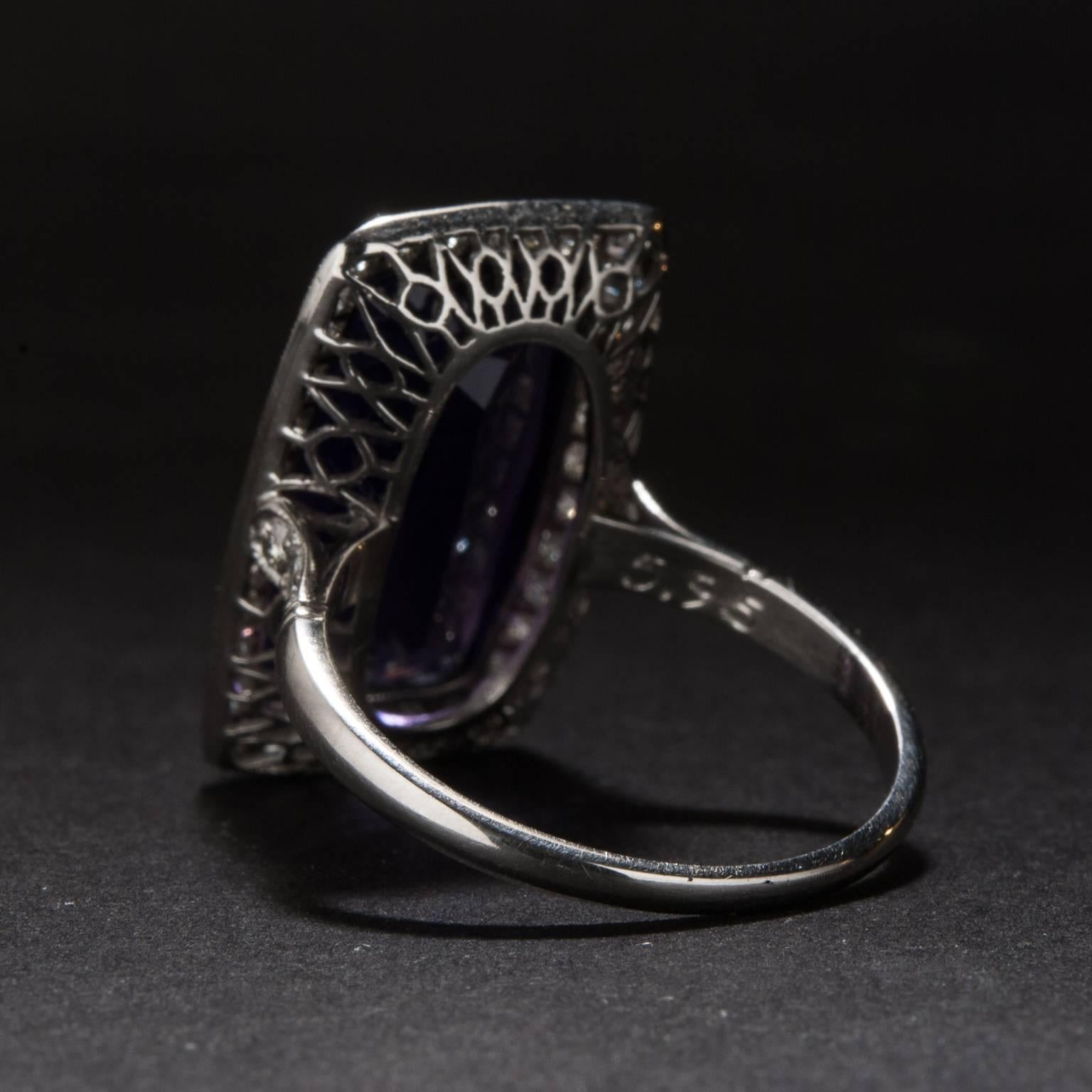 Women's 5.95ct Amethyst and Diamond Ring For Sale