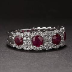 Ruby  Diamond  Half Eternity Band
