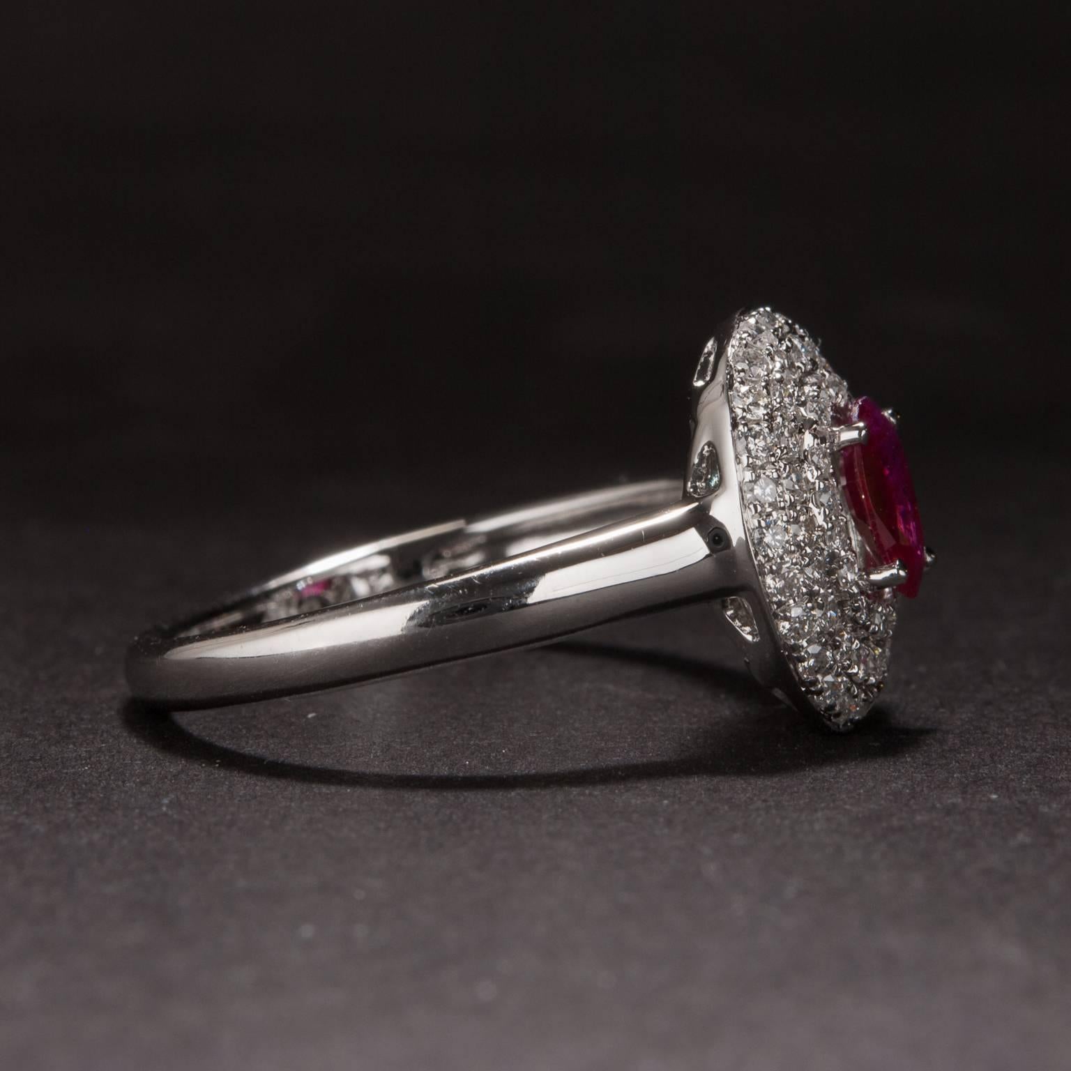 .49 Carat Ruby and Diamond Ring In New Condition For Sale In Carmel, CA