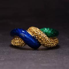 1960s Enamel and Yellow Gold Ring