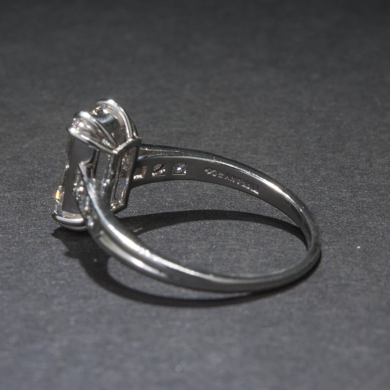 Tiffany & Co. 1.63 Carat GIA Cert Diamond and Platinum Ring In Excellent Condition For Sale In Carmel, CA