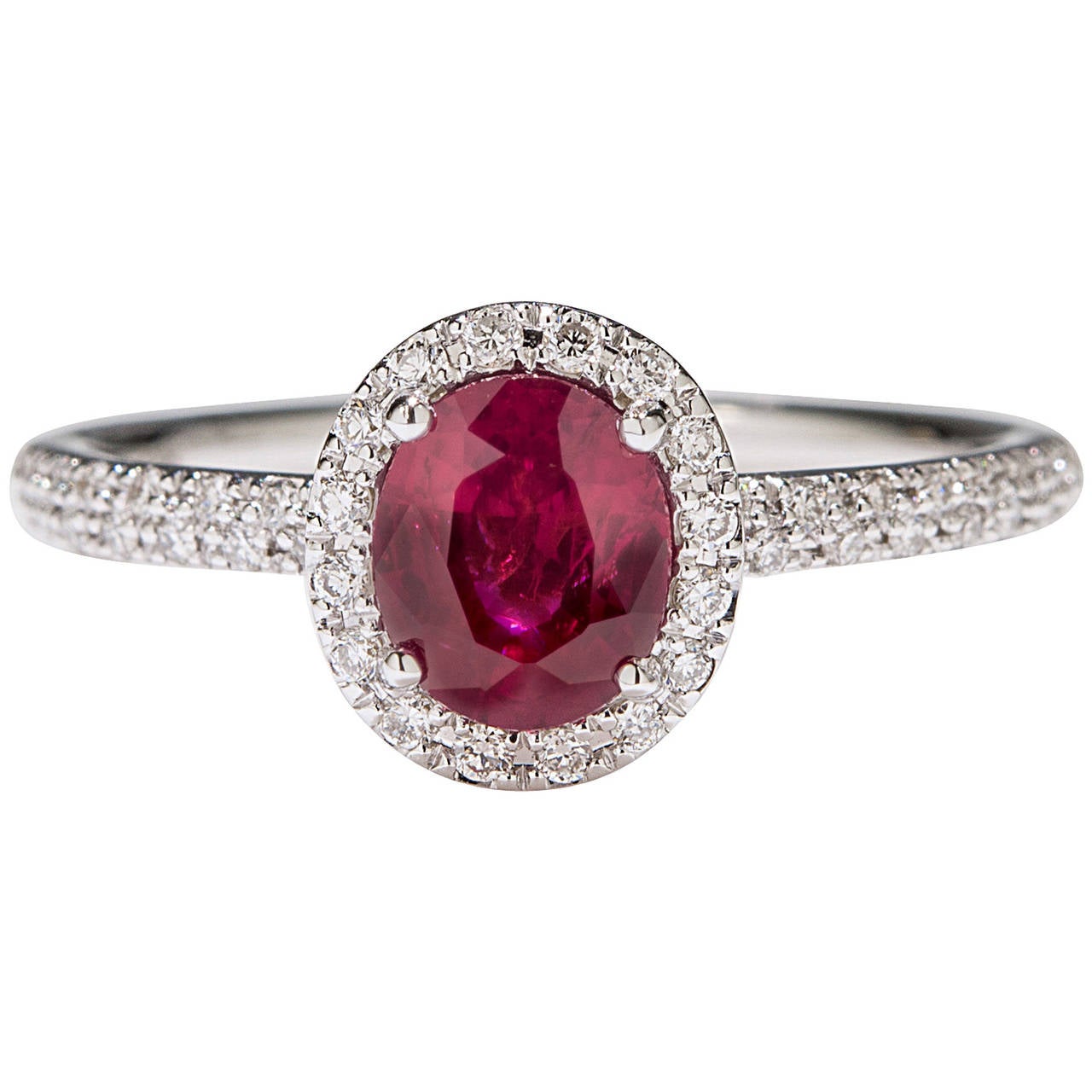 .83 Carat Ruby and Diamond Ring For Sale