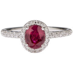 .83 Carat Ruby and Diamond Ring