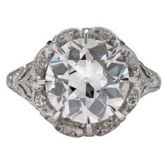 Art Deco 3.95 Carat Diamond Ring
