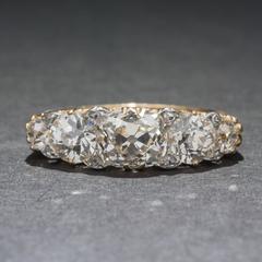 Victorian Five-Stone Diamond Gold Ring