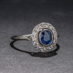 .50 Carat Sapphire Diamond Platinum Ring