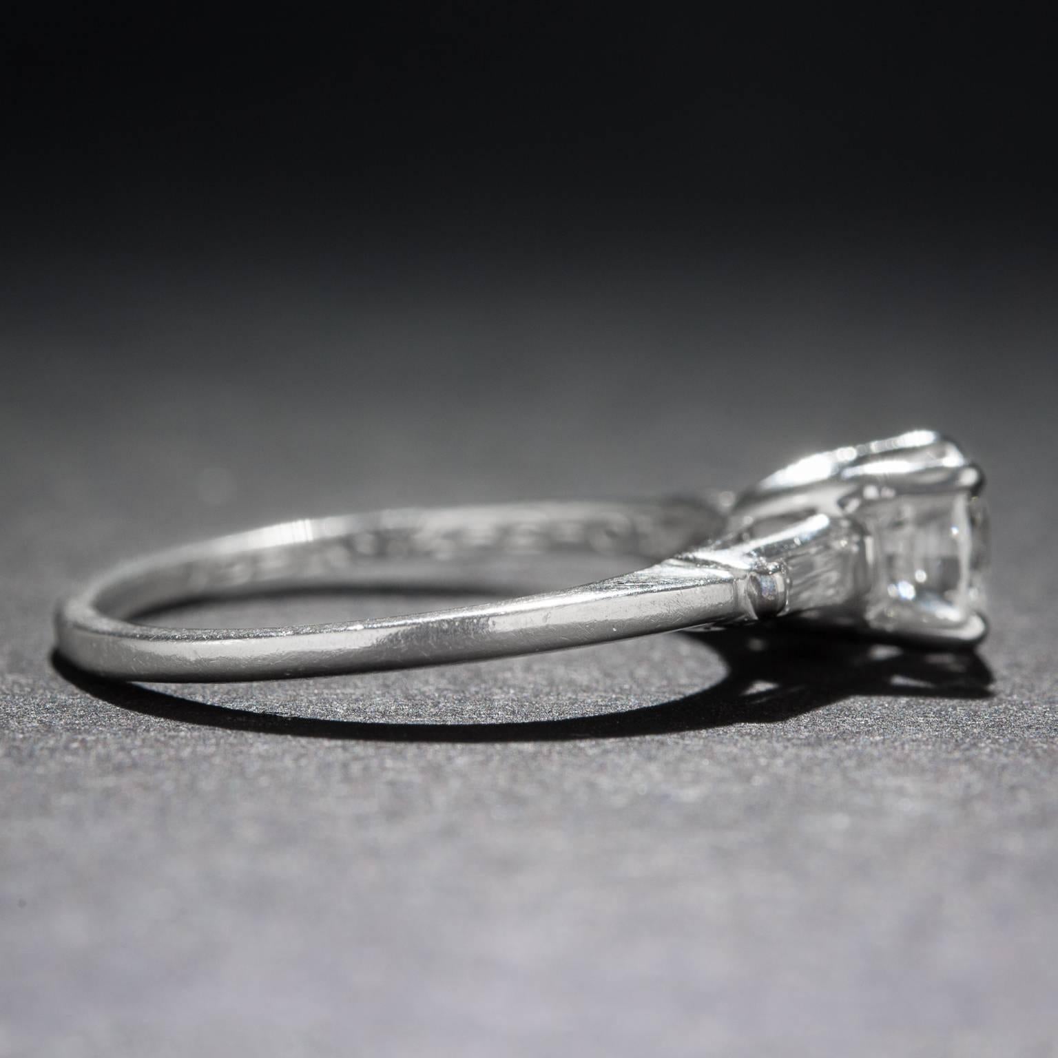 Contemporary .68 Carat Diamond Platinum Ring For Sale
