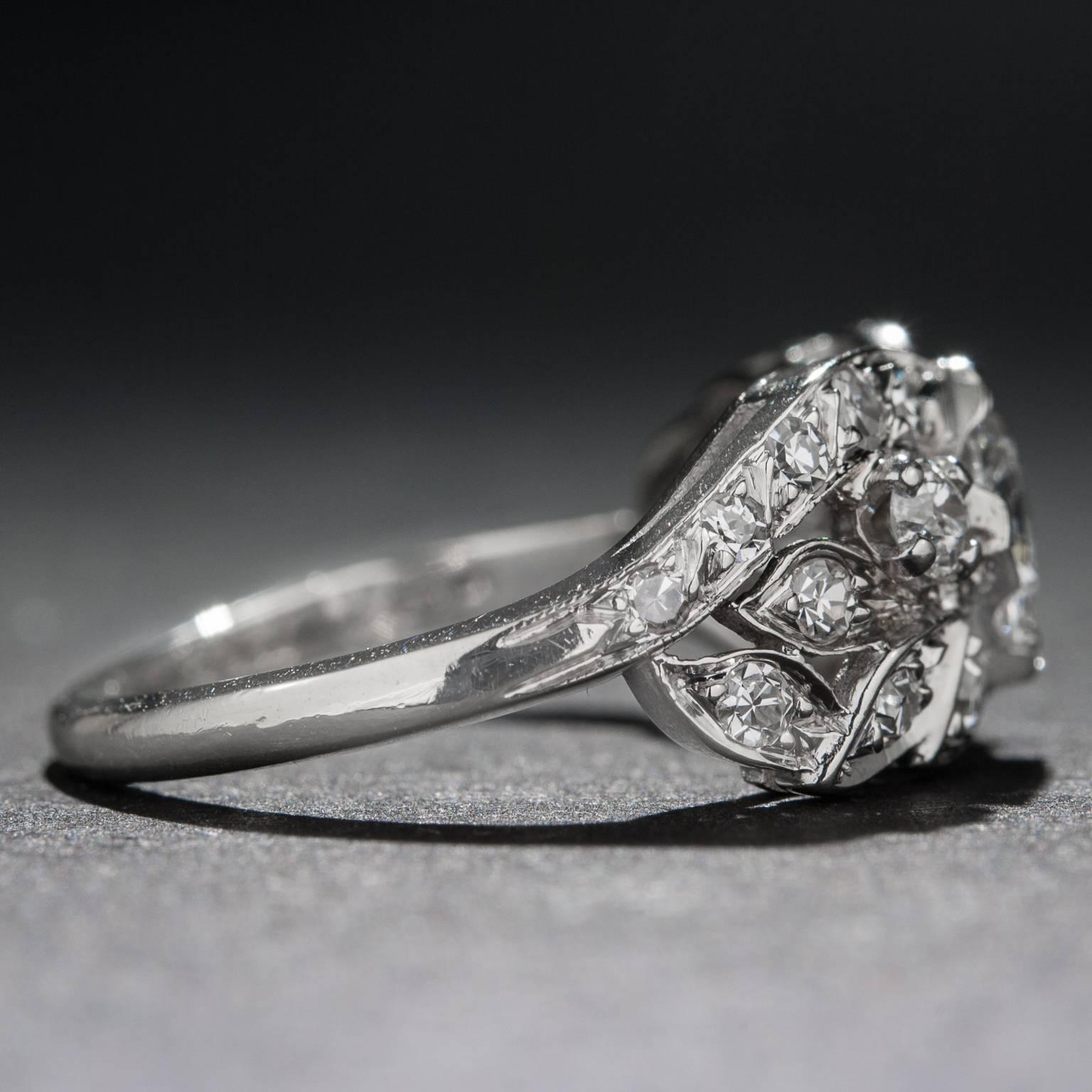 Art Deco 1930s Diamond Gold Ring For Sale