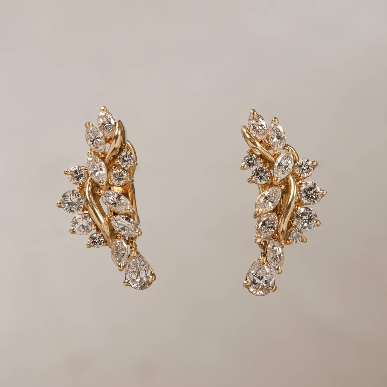 Modern Jose Hess Diamond Earrings For Sale