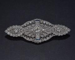 1920s Diamond, Sapphire and Platinum Brooch