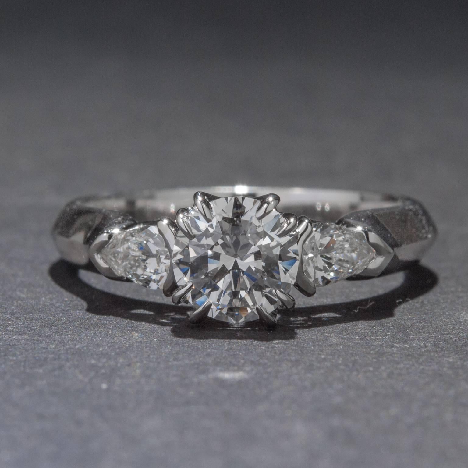 Women's Jubilant Crown Cut .90 Carat GIA Cert Diamond Ring For Sale