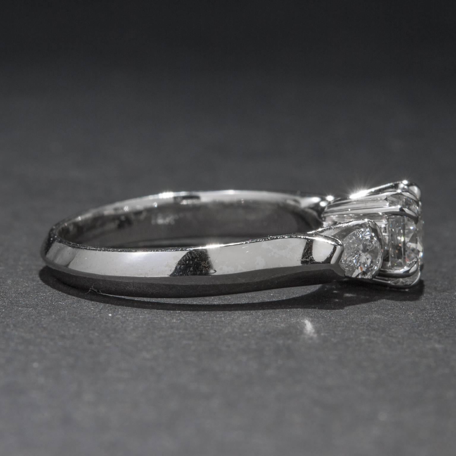 Contemporary Jubilant Crown Cut .90 Carat GIA Cert Diamond Ring For Sale