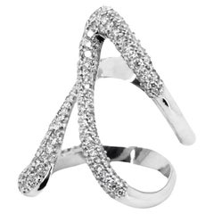 Beatrice Barzaghi Made in Italy Diamond Pave Awarded White Gold Engagement Ring