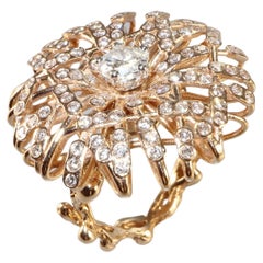 1.77 cts total Diamants Made in Italy Bague de fiançailles en or Essence à tête rotative