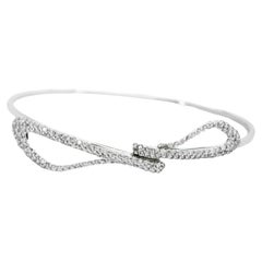 Beatrice Barzaghi Diamond Pave White Gold Ethereal Delicate Cuff Bracelet