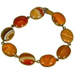 Antique Agate Gold Bracelet