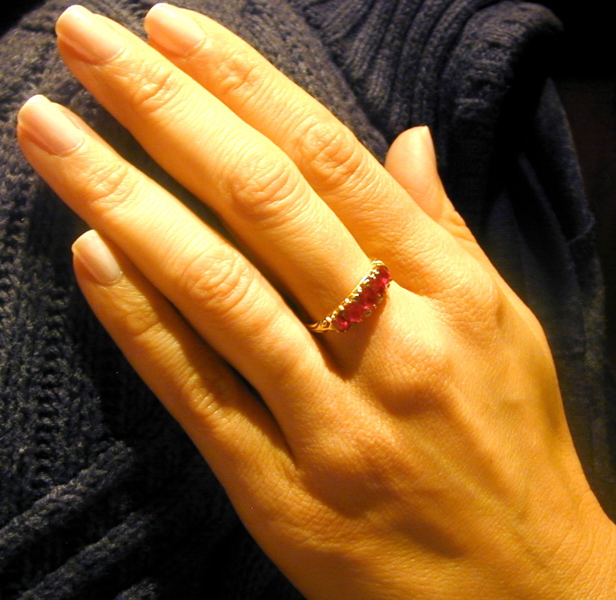 Antique Five-Stone Ruby Ring with Diamonds 3