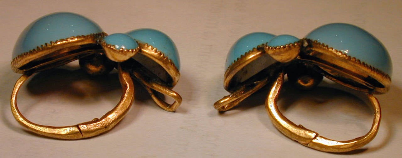 George II Antique Queen Anne Enamel Earrings
