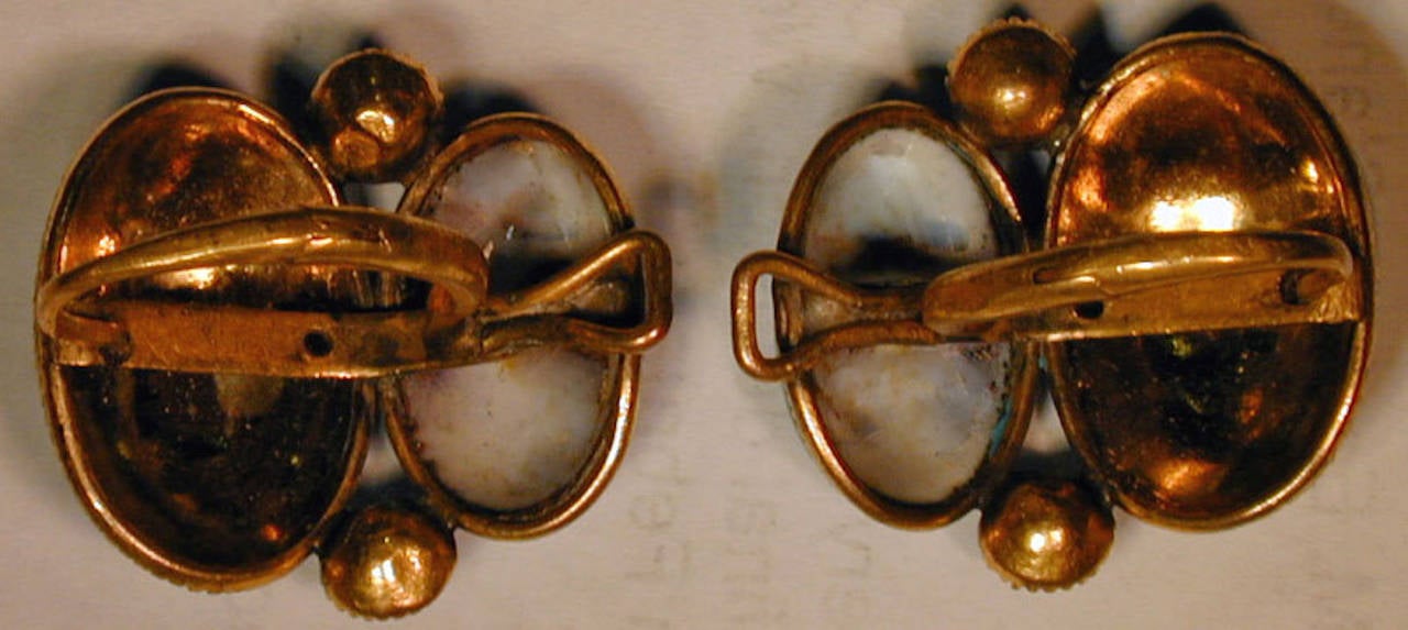 Antique Queen Anne Enamel Earrings 3