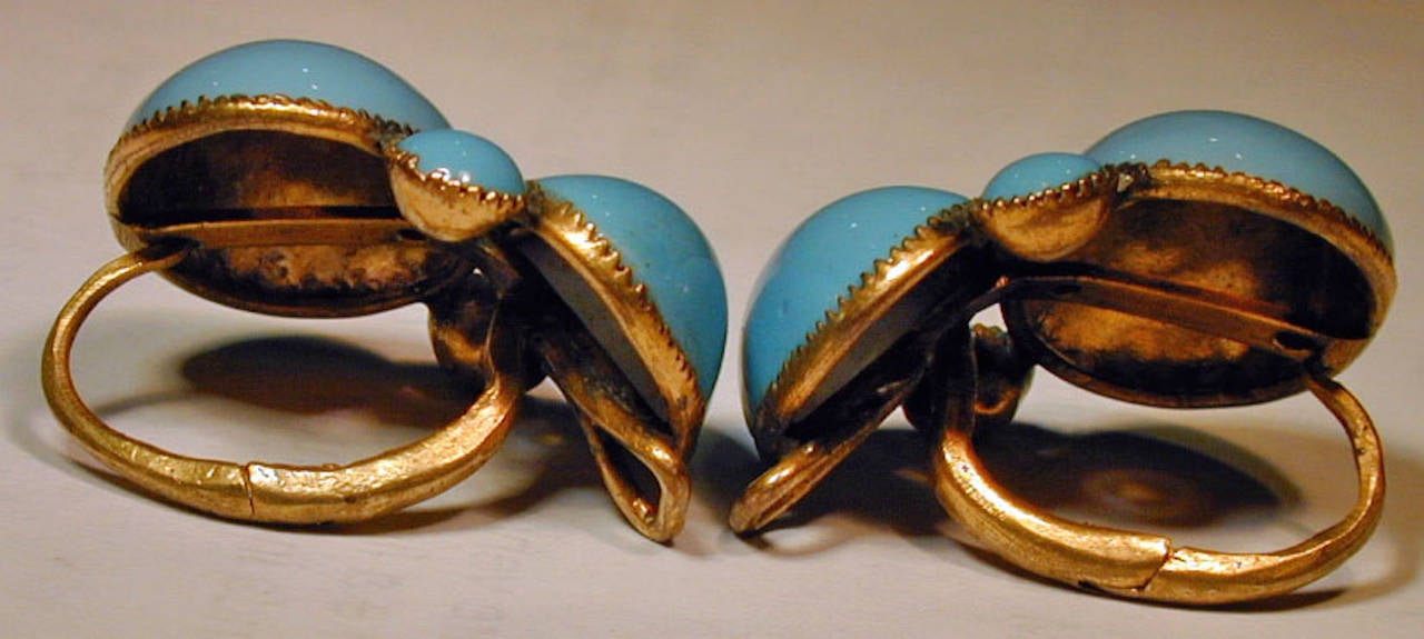 Antique Queen Anne Enamel Earrings 1