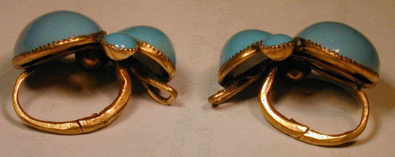 Women's Antique Queen Anne Enamel Earrings