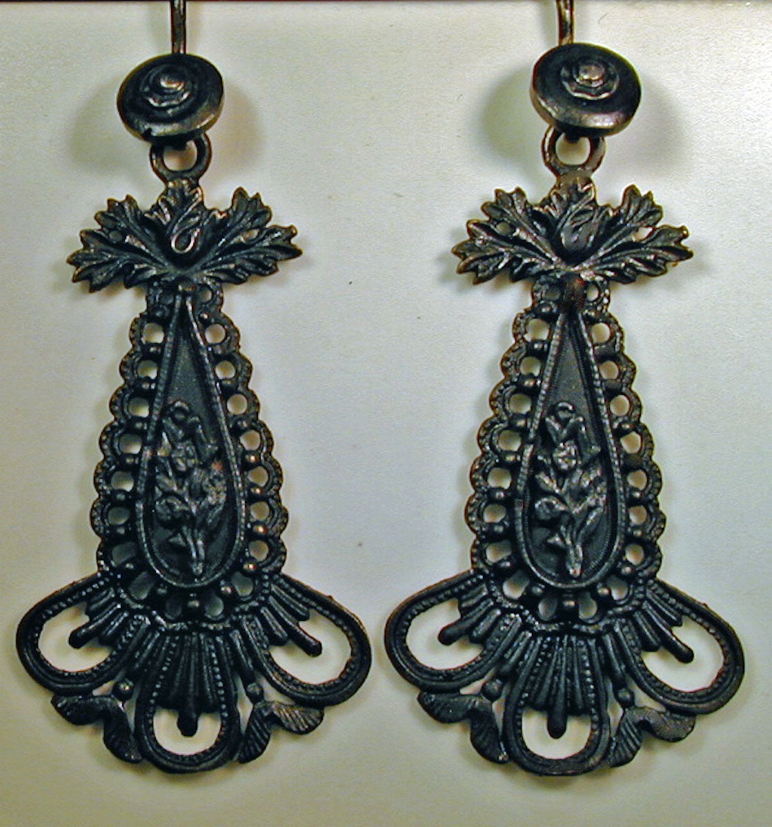 Antique Berlin Iron Drop Earrings at 1stDibs iron earrings, antique drop earrings, iron earings