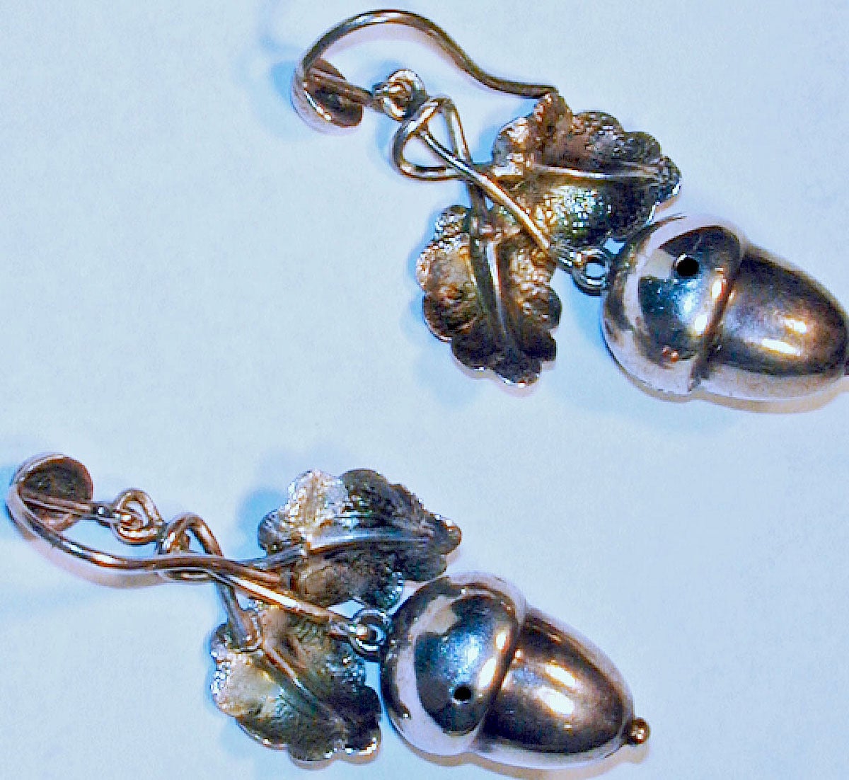 Women's Victorian Silver Acorn Earrings