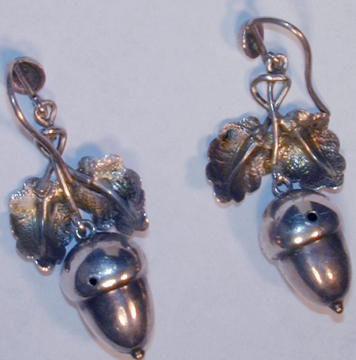 Victorian Silver Acorn Earrings In Excellent Condition In Baltimore, MD