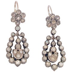 Antique Jargoon Earrings Set in Silver and Gold