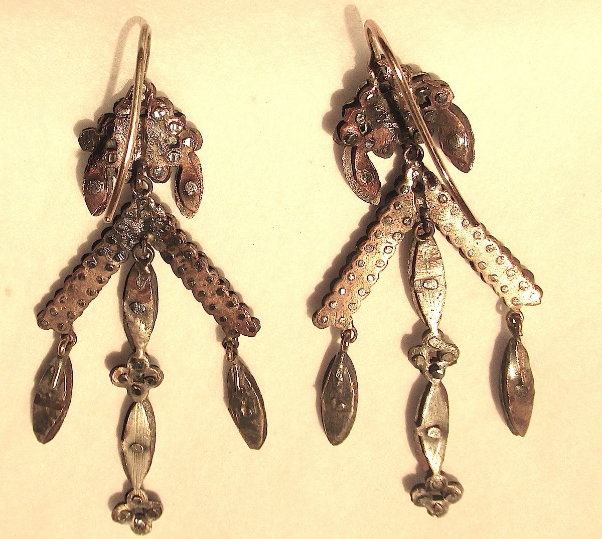 Victorian Cut Steel Drop Earrings In Excellent Condition For Sale In Baltimore, MD