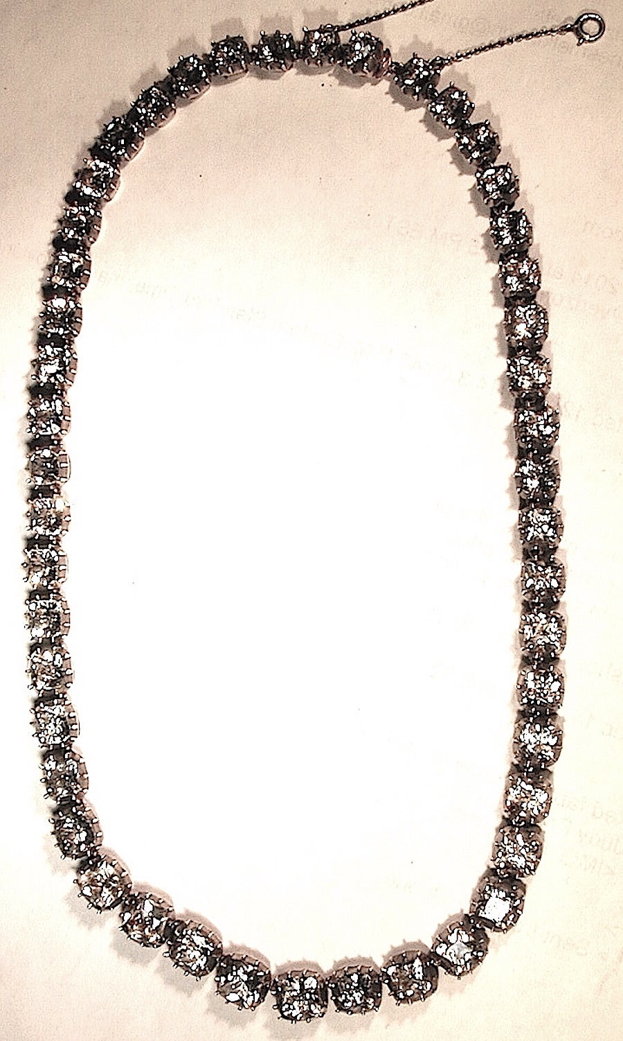 Antique Georgian Rock Crystal Riviere Necklace, circa 1800 In Excellent Condition In Baltimore, MD