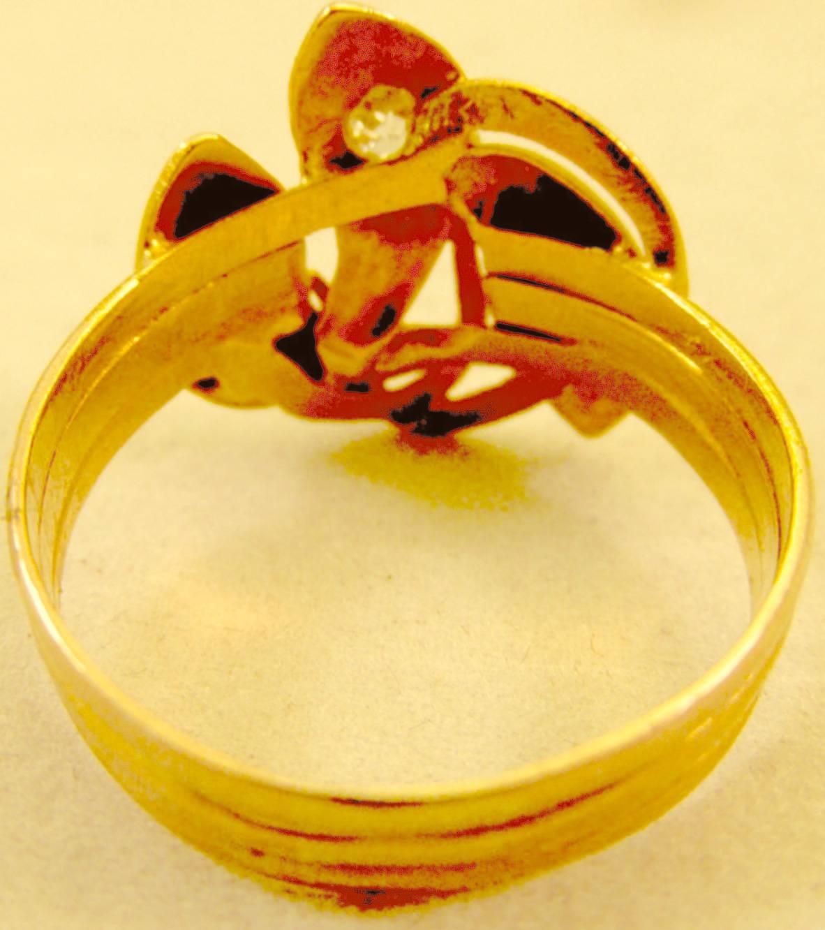 Antique Ruby Diamond Gold Snake Ring 2