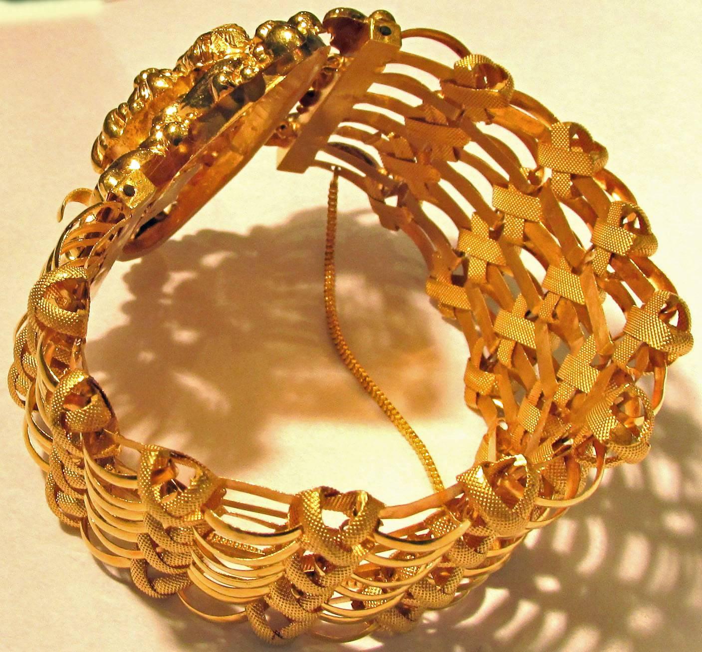 Women's Antique French 18K Gold Cuff Bracelet, c1800bv For Sale