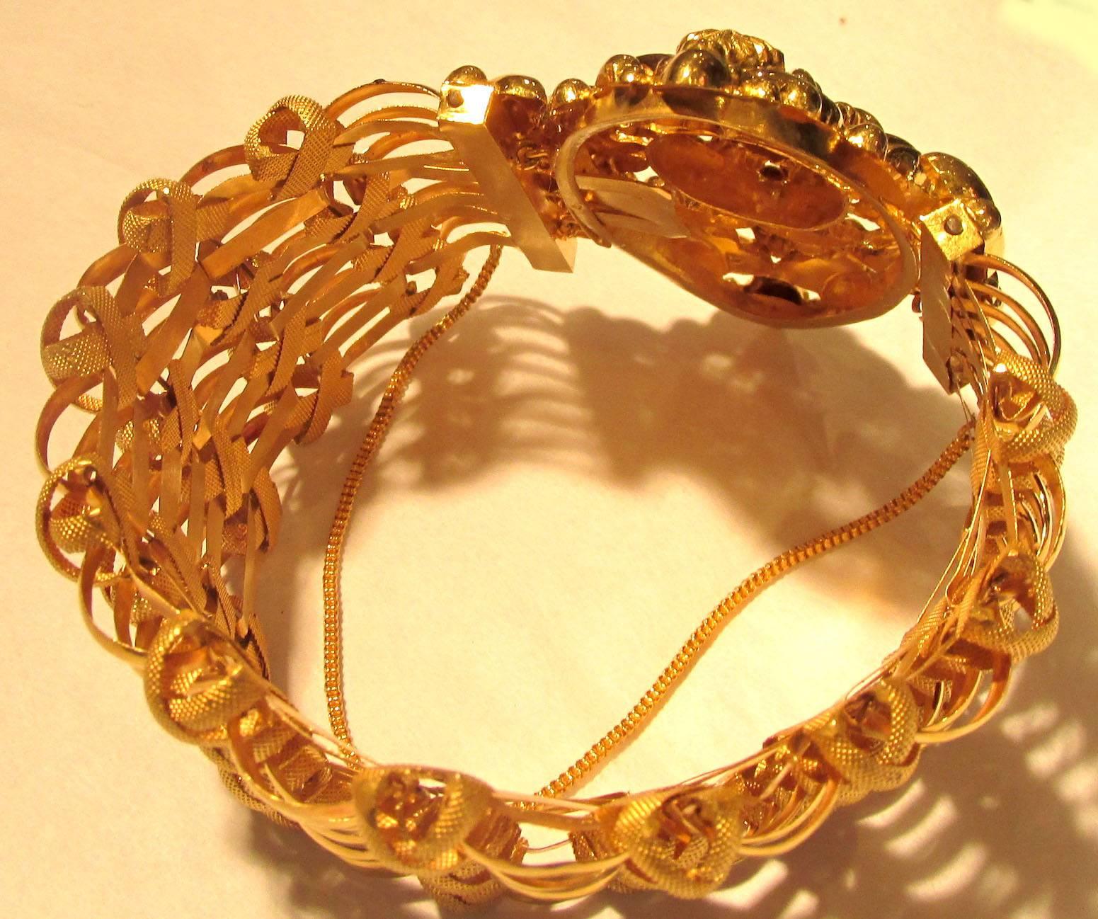 Antique French 18K Gold Cuff Bracelet, c1800bv For Sale 1